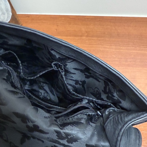 Rebecca Minkoff Crossbody Saddle Bag Black Nubuck Leather Vanity Satchel AUTH. - Picture 10 of 10